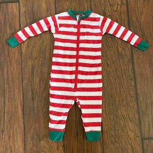 Baby Size 6mo Red Striped Christmas PJs